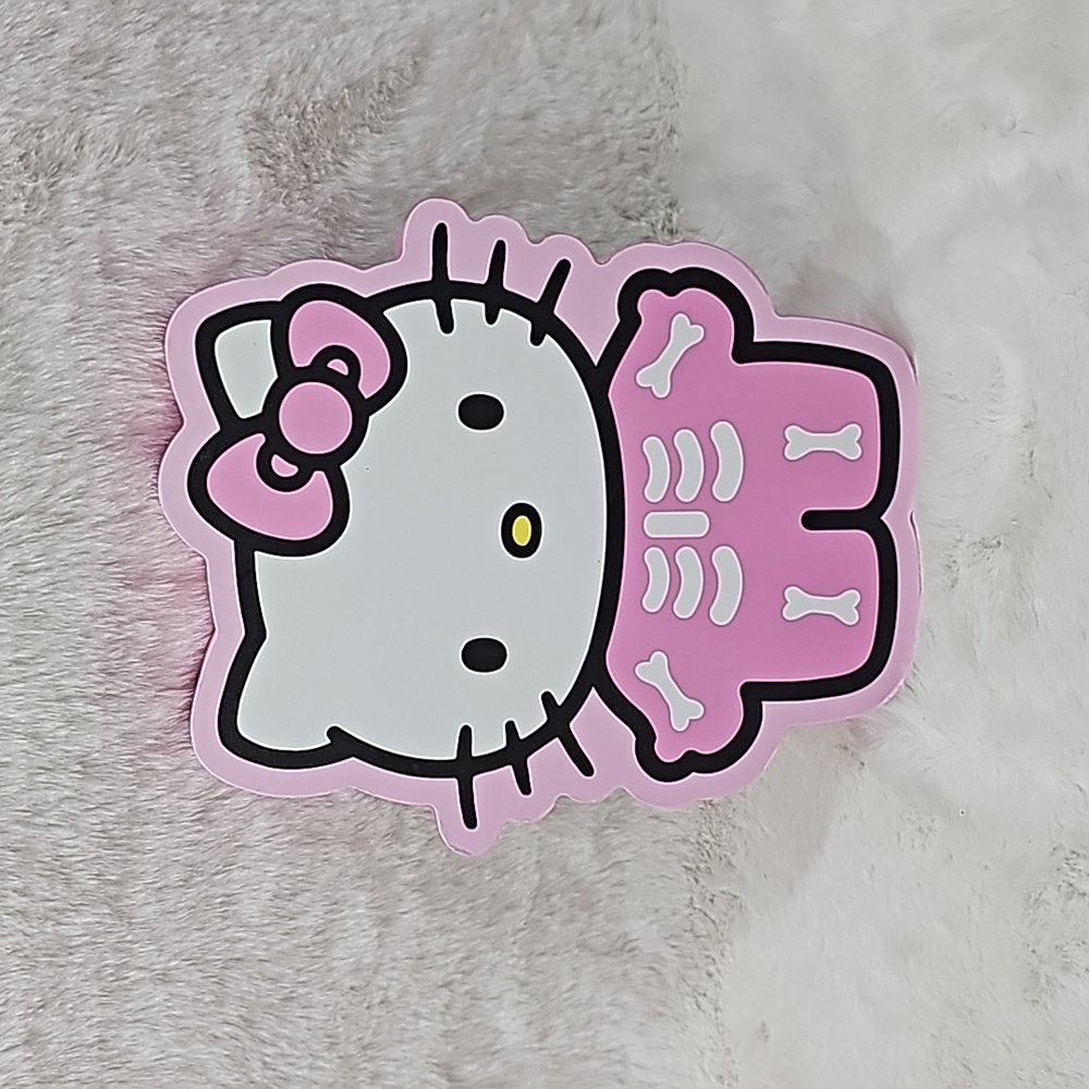 Hello Kitty Pink Skelton Wood, Hanging Decor Halloween